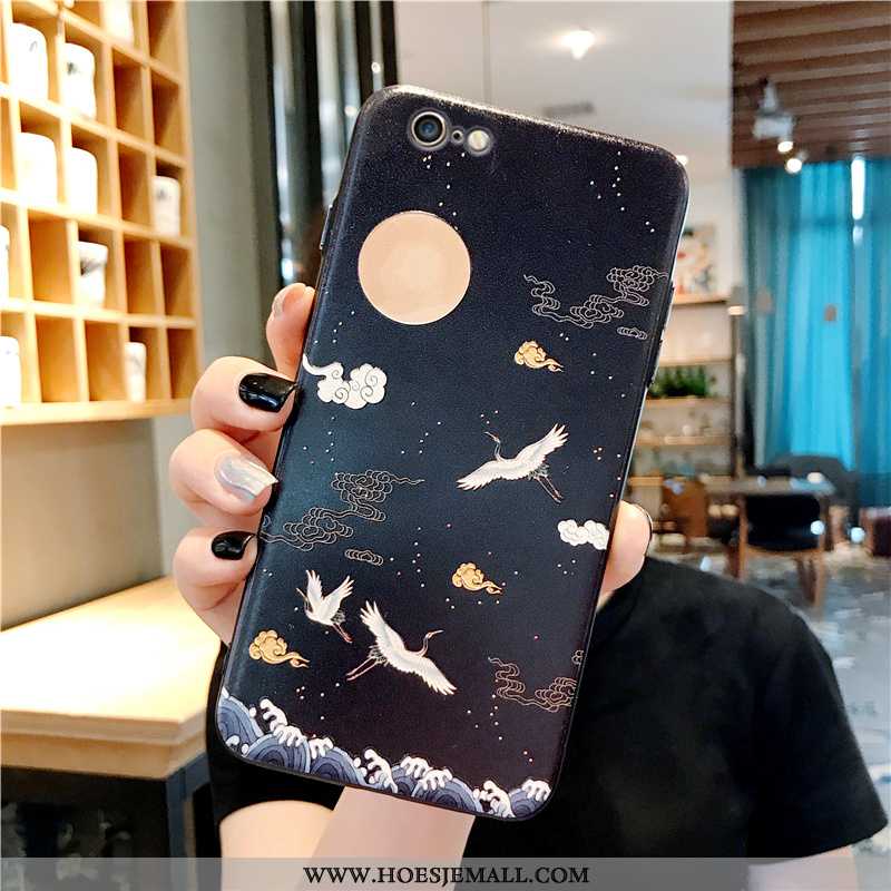 Hoes iPhone 7 Trend Siliconen Zwart Bescherming Kraanvogel Hoesje Mobiele Telefoon Zwarte