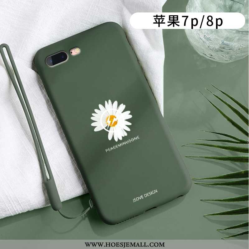 Hoesje iPhone 8 Plus Scheppend Zacht Vers Anti-fall All Inclusive Persoonlijk Mini Groen