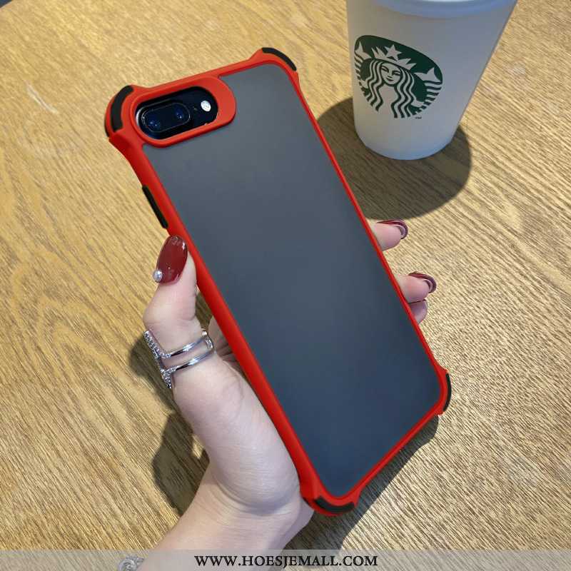 Hoes iPhone 8 Plus Schrobben Siliconen All Inclusive Anti-fall Rood High End Eenvoudige
