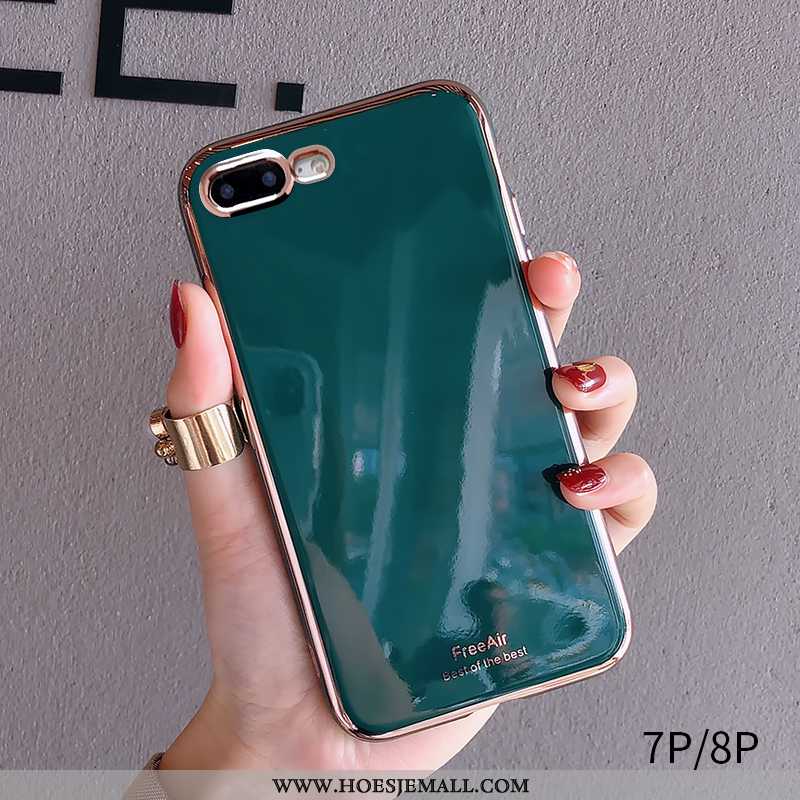 Hoes iPhone 8 Plus Siliconen Trend Zacht Wind All Inclusive Licht Grijs Groen