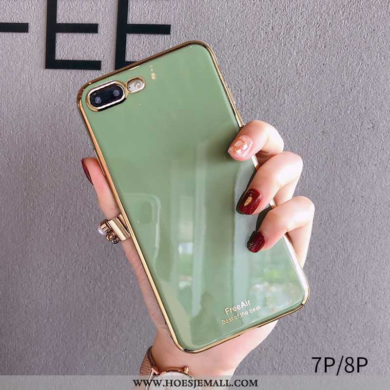 Hoes iPhone 8 Plus Siliconen Trend Zacht Wind All Inclusive Licht Grijs Groen