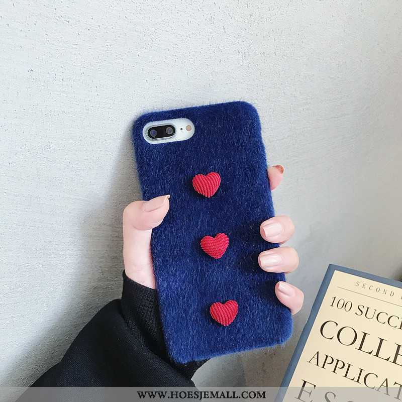 Hoes iPhone 8 Plus Scheppend Super Dun Pluche Persoonlijk Liefde Doek Purper