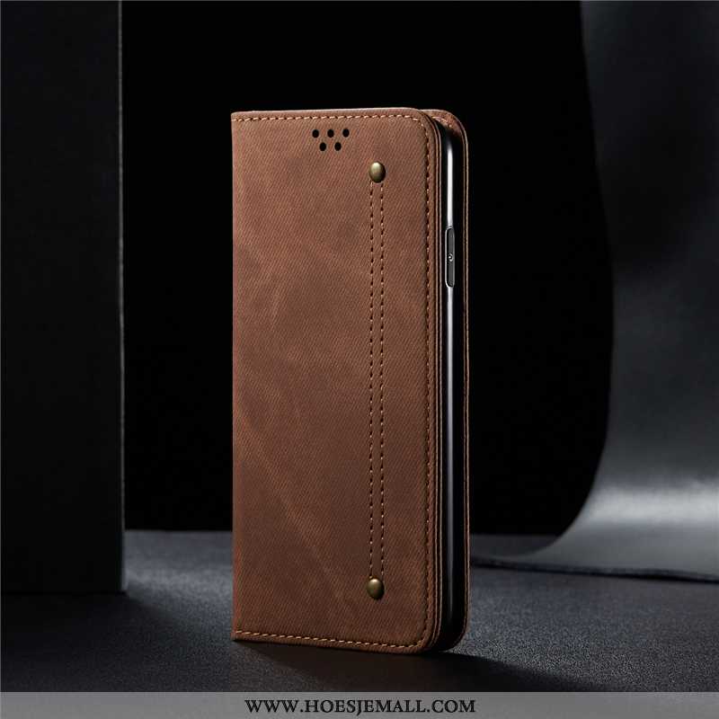 Hoes iPhone 8 Plus Leren Hoesje Echt Leer Patroon Bedrijf High End Mobiele Telefoon Bruin