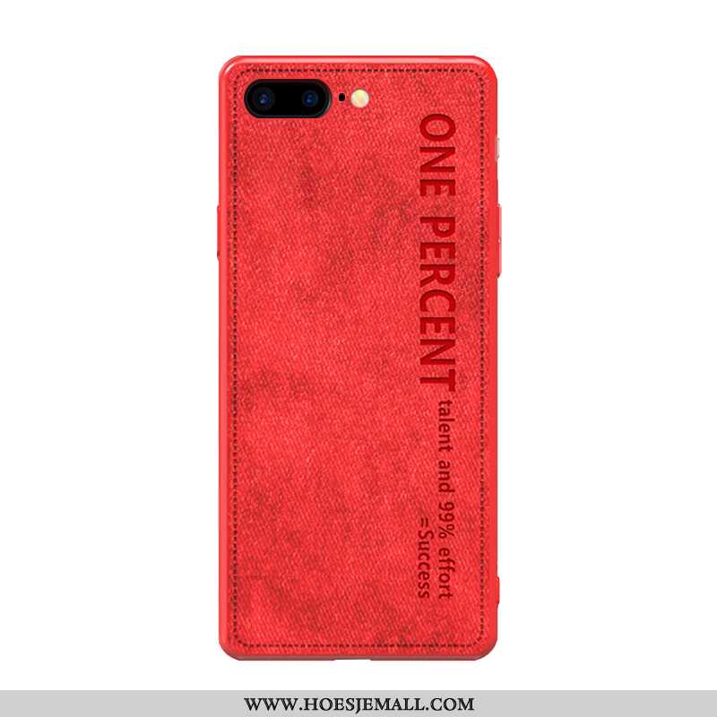 Hoes iPhone 8 Plus Dun Zacht Rood High End Vintage Trend Hoesje