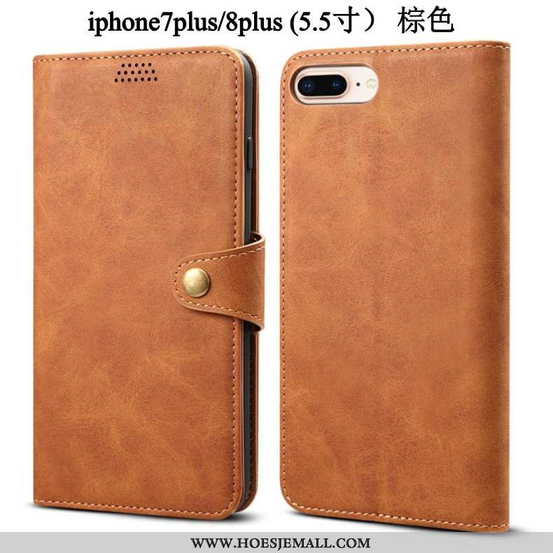 Hoesje iPhone 8 Plus Zacht Bescherming Folio Leren Rood Mobiele Telefoon