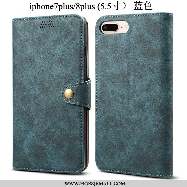 Hoesje iPhone 8 Plus Zacht Bescherming Folio Leren Rood Mobiele Telefoon