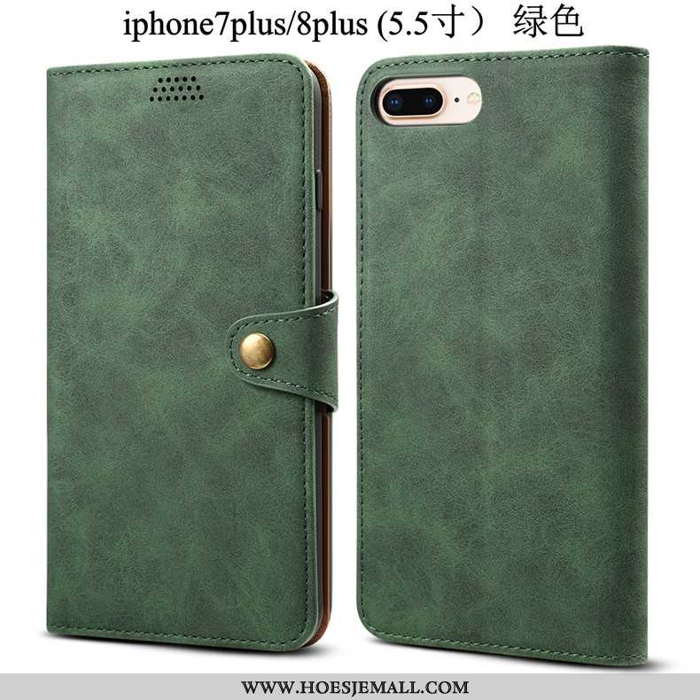 Hoesje iPhone 8 Plus Zacht Bescherming Folio Leren Rood Mobiele Telefoon