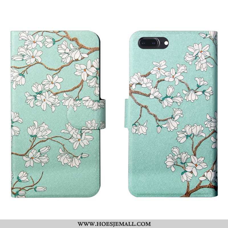 Hoes iPhone 8 Plus Scheppend Bloemen Zacht Nieuw Folio Bescherming Roze