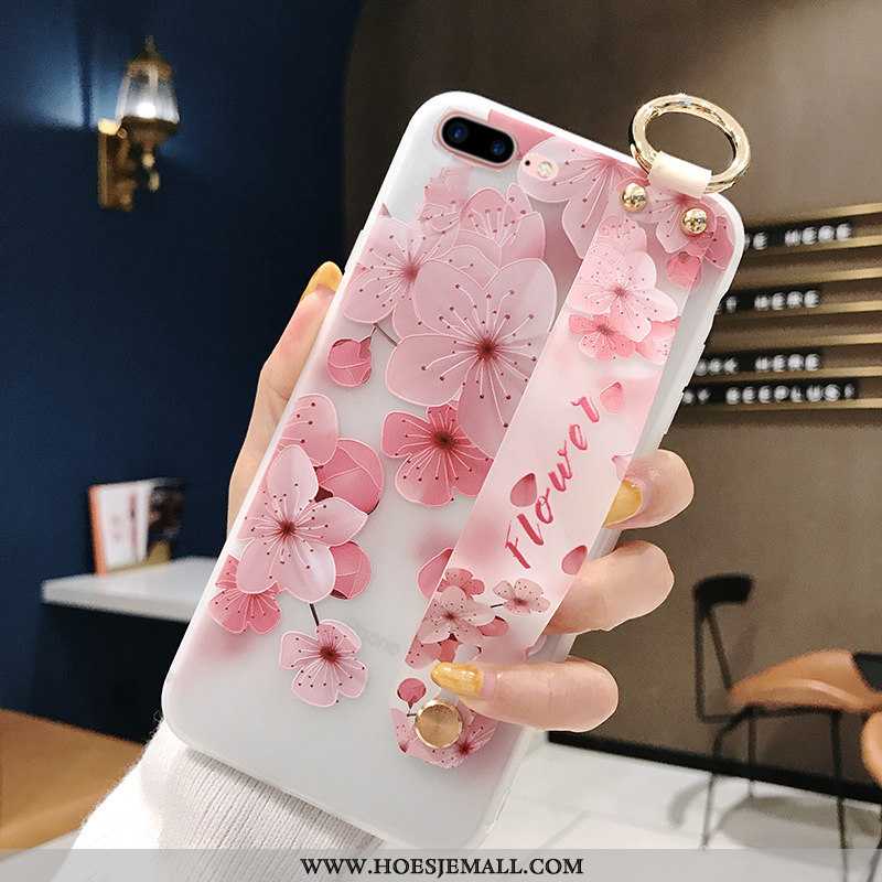 Hoes iPhone 8 Plus Siliconen Schrobben Zacht Mobiele Telefoon Trend Chinese Stijl Roze