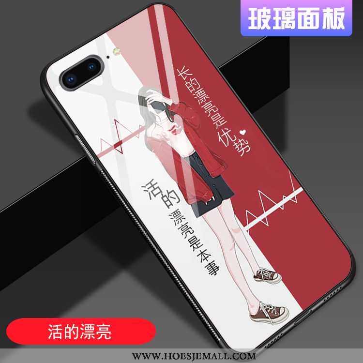 Hoesje iPhone 8 Plus Trend Siliconen Glas Rood Mobiele Telefoon Lovers Chinese Stijl