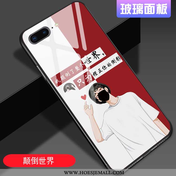 Hoesje iPhone 8 Plus Trend Siliconen Glas Rood Mobiele Telefoon Lovers Chinese Stijl