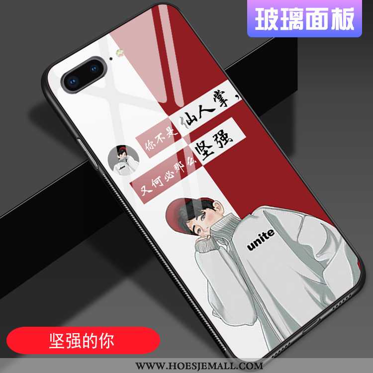 Hoesje iPhone 8 Plus Trend Siliconen Glas Rood Mobiele Telefoon Lovers Chinese Stijl