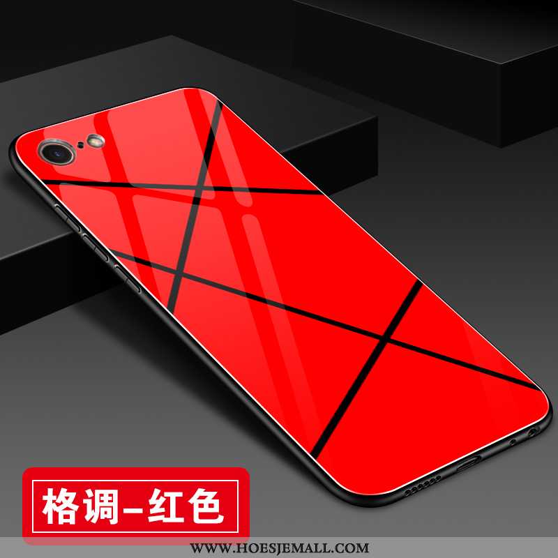 Hoes iPhone 8 Trend Zacht Mini Glas All Inclusive Net Red Persoonlijk Rood