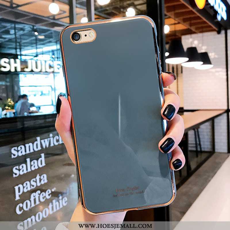 Hoes iPhone 8 Persoonlijk Scheppend Bescherming Goud Hoesje Mobiele Telefoon Plating Blauwe