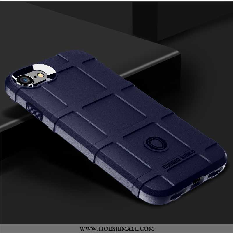 Hoes iPhone 8 Trend Zacht Bescherming Siliconen Anti-fall Donkerblauw All Inclusive Donkerblauwe