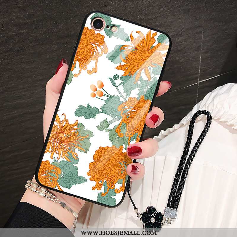 Hoesje iPhone 8 Glas Mode Siliconen Mobiele Telefoon Oranje Persoonlijk