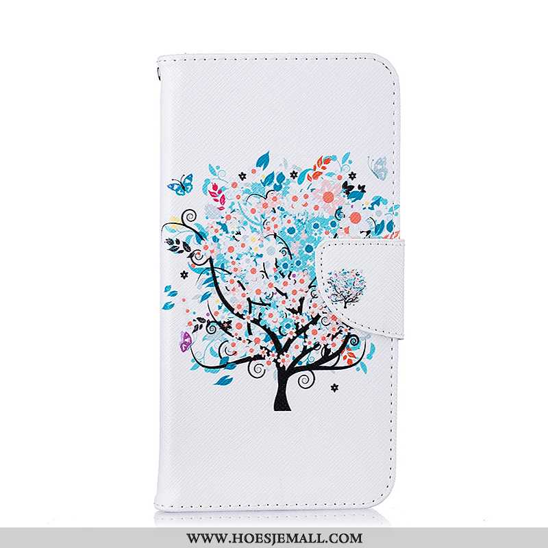 Hoes iPhone 8 Bescherming Leren Hoesje Folio Geschilderd Mobiele Telefoon Wit Witte