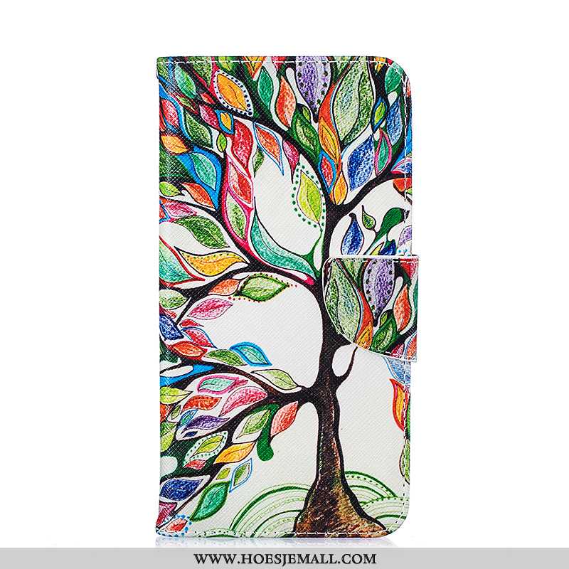 Hoes iPhone 8 Bescherming Leren Hoesje Folio Geschilderd Mobiele Telefoon Wit Witte