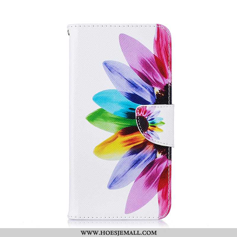 Hoes iPhone 8 Bescherming Leren Hoesje Folio Geschilderd Mobiele Telefoon Wit Witte