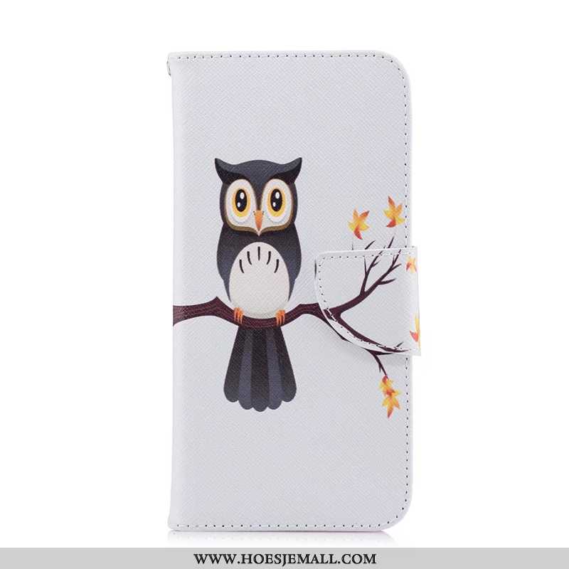 Hoes iPhone 8 Bescherming Leren Hoesje Folio Geschilderd Mobiele Telefoon Wit Witte