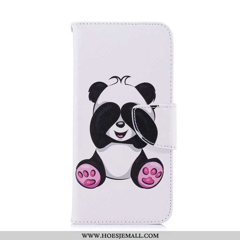 Hoes iPhone 8 Bescherming Leren Hoesje Folio Geschilderd Mobiele Telefoon Wit Witte