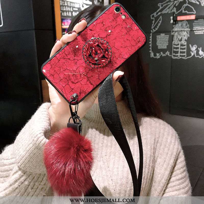 Hoesje iPhone 8 Siliconen Bescherming Anti-fall Rood Hanger Mobiele Telefoon Net Red