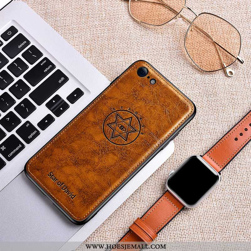 Hoesje iPhone 8 Bescherming Leren Anti-fall All Inclusive Bedrijf Patroon Trend Groen