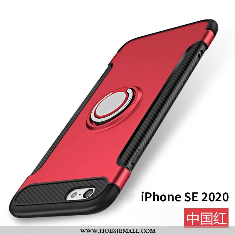 Hoes iPhone Se (nouveau) Siliconen Ondersteuning All Inclusive Nieuw Heimelijkheid Hoesje Pu Zwarte