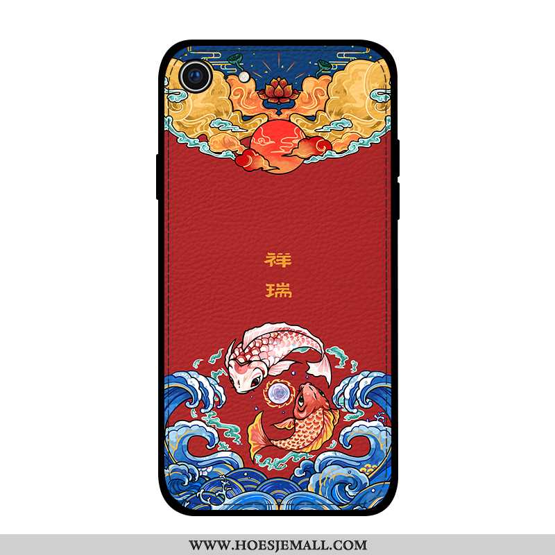 Hoes iPhone Se (nouveau) Siliconen Leren Hoesje Leer Rood Mobiele Telefoon Anti-fall