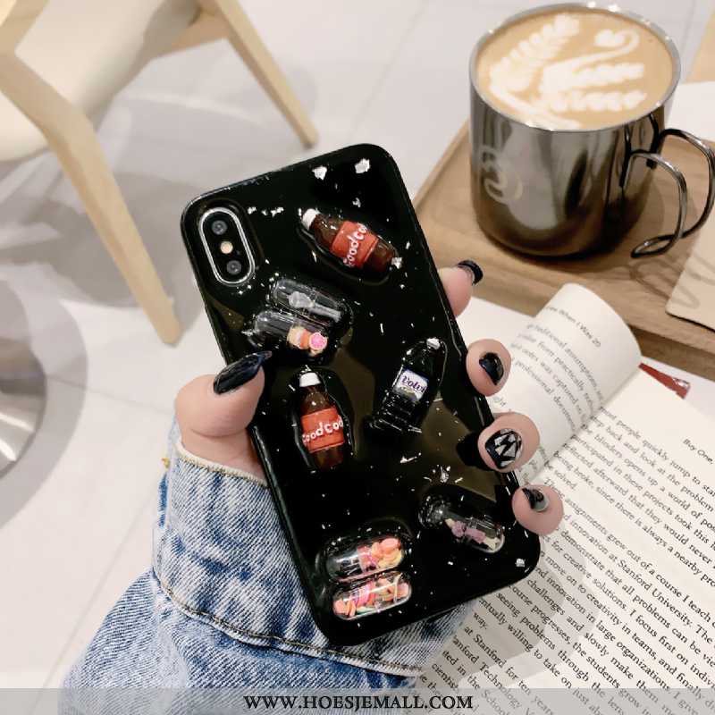 Hoesje iPhone X Trend Siliconen Anti-fall Zwart Mini Mobiele Telefoon Zwarte