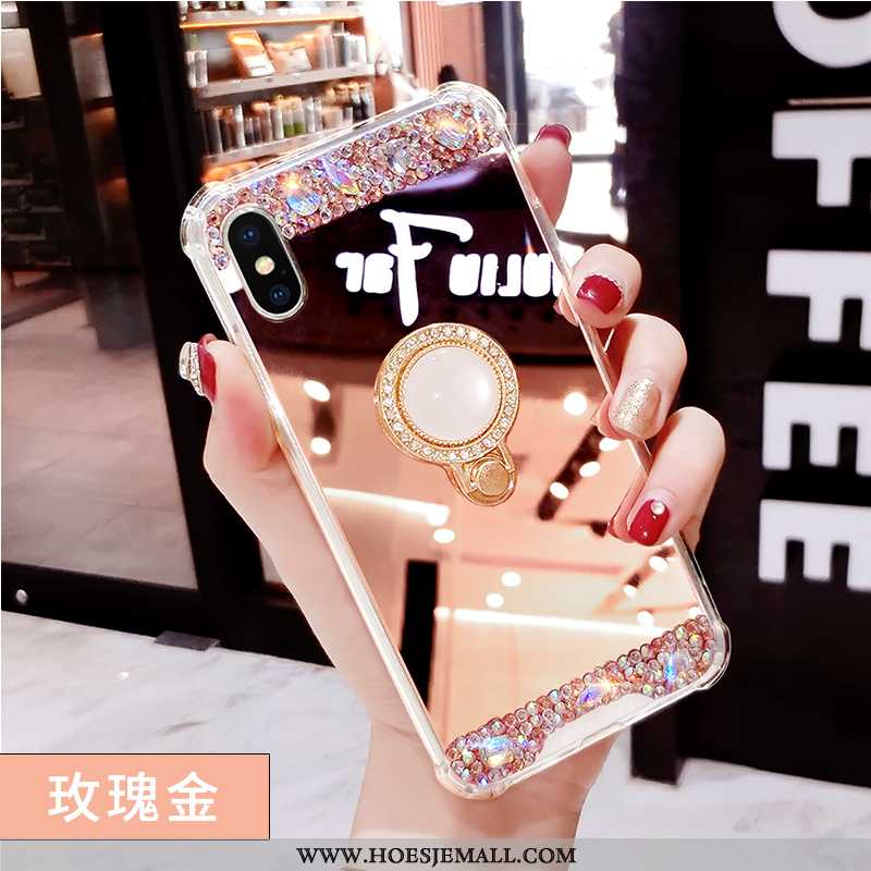 Hoes iPhone X Met Strass Persoonlijk All Inclusive Anti-fall Trend Mobiele Telefoon Ondersteuning Ro