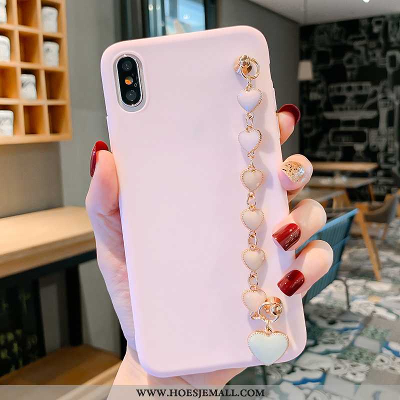 Hoesje iPhone X Bescherming Mode Hoes Liefde Scheppend Effen Kleur Mobiele Telefoon Roze