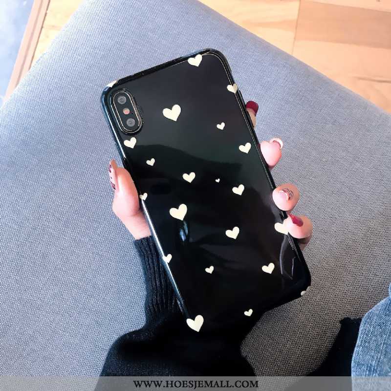 Hoes iPhone X Trend Siliconen Mobiele Telefoon Net Red Liefde Wijnrood Zwart Zwarte