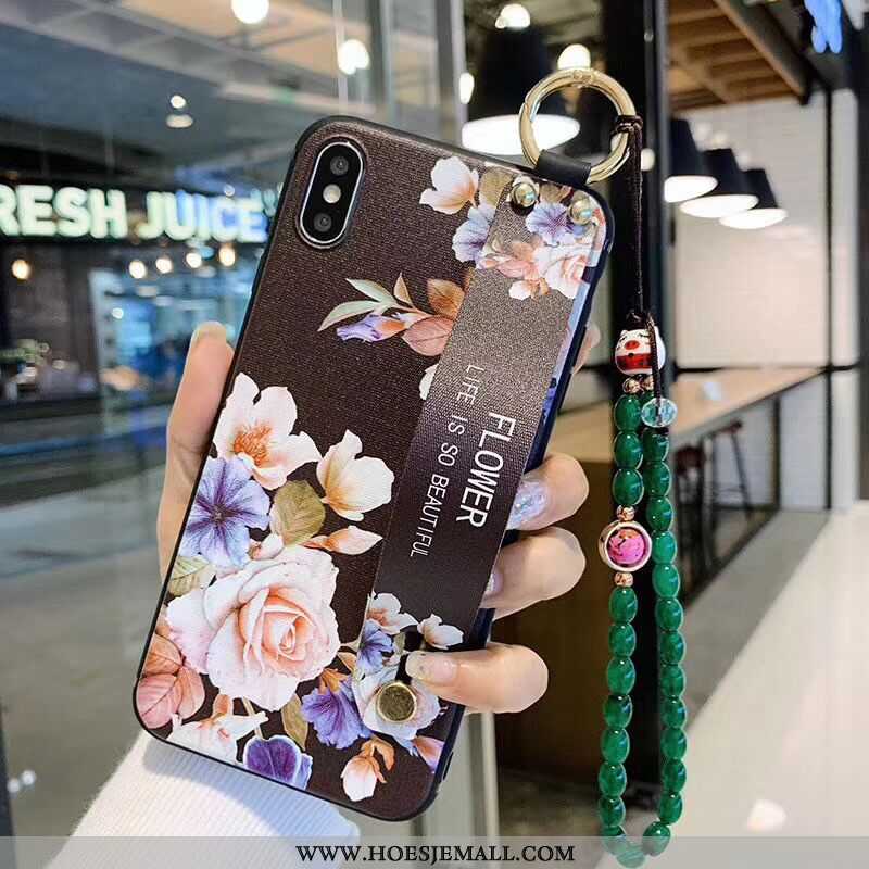 Hoes iPhone X Bescherming Schrobben Mooie Hoesje Armbanden Bloemen Mini Zwarte