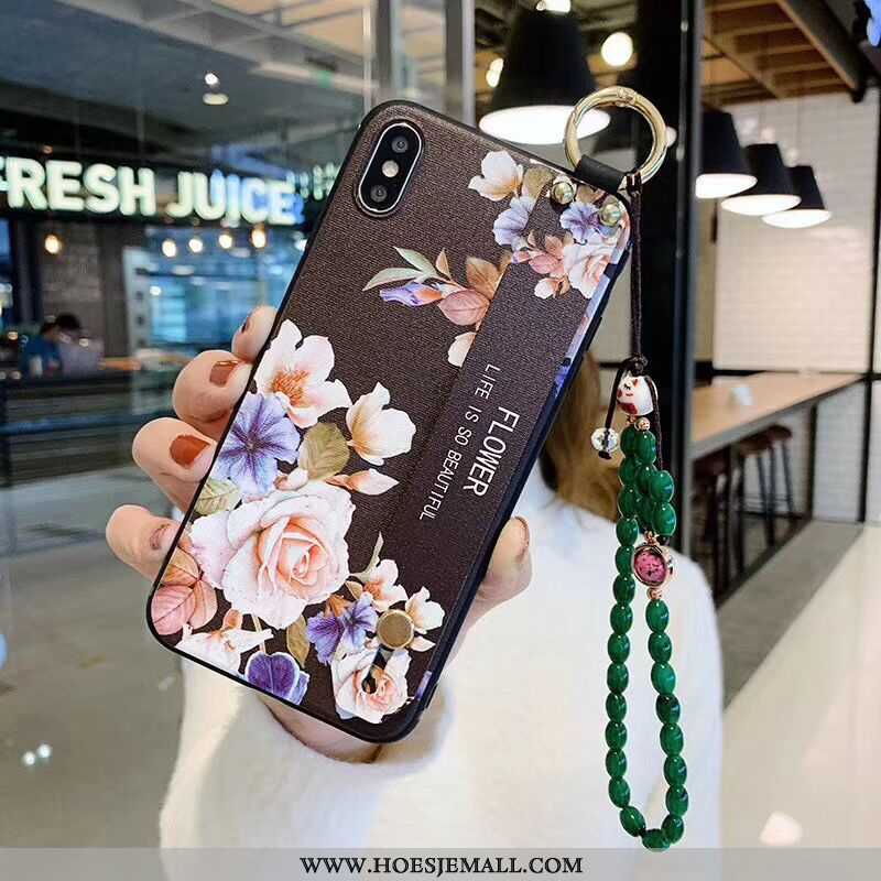 Hoes iPhone X Bescherming Schrobben Mooie Hoesje Armbanden Bloemen Mini Zwarte