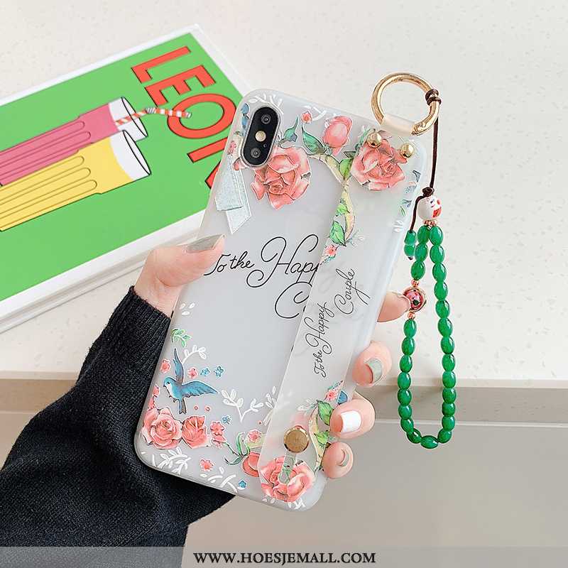 Hoes iPhone X Trend Siliconen All Inclusive Vintage Bloemen Mini Kunst Blauwe