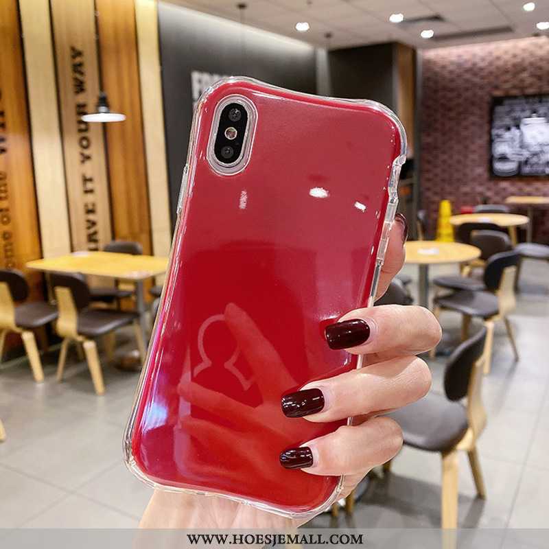 Hoesje iPhone X Trend Bescherming All Inclusive Net Red Anti-fall Scheppend Rood