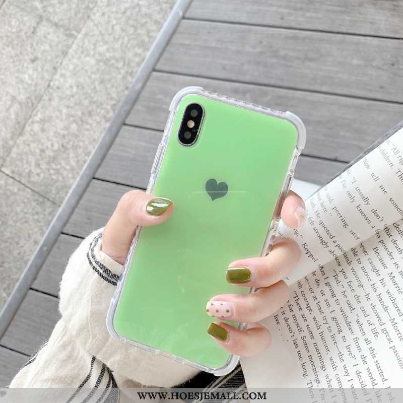 Hoes iPhone X Siliconen Trend Groen All Inclusive Mobiele Telefoon Liefde