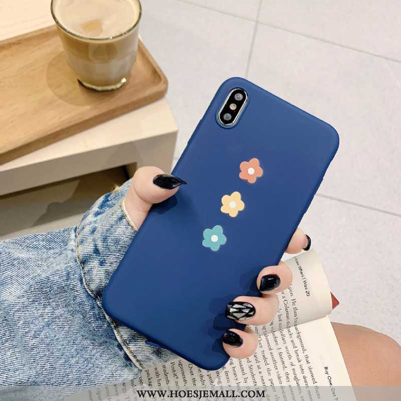 Hoesje iPhone X Siliconen Trend All Inclusive Mobiele Telefoon Anti-fall Wind Blauwe