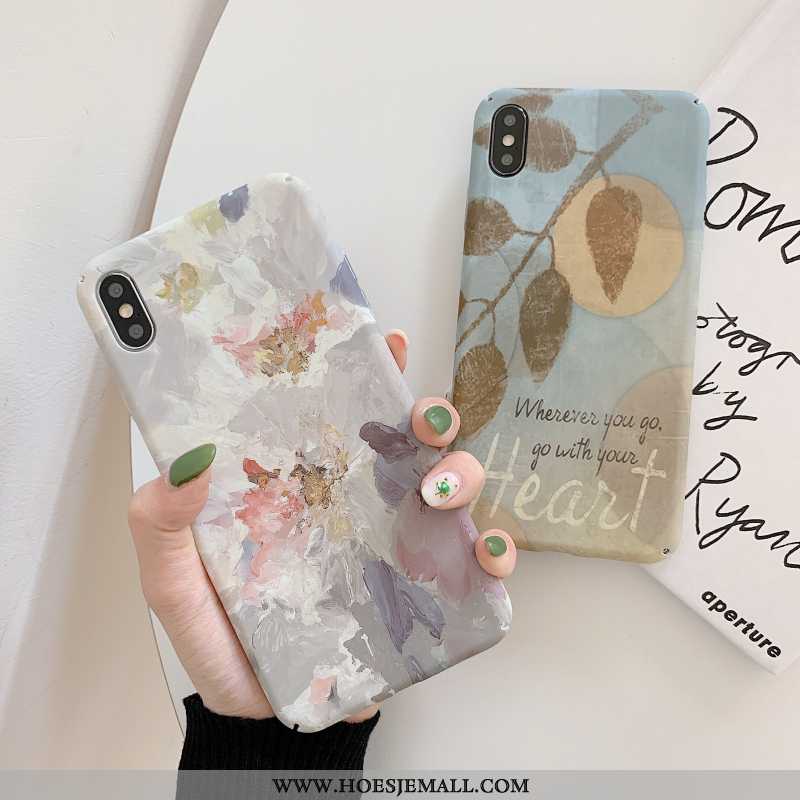 Hoesje iPhone X Persoonlijk Scheppend Wind Schrobben Vintage Mobiele Telefoon Blauwe