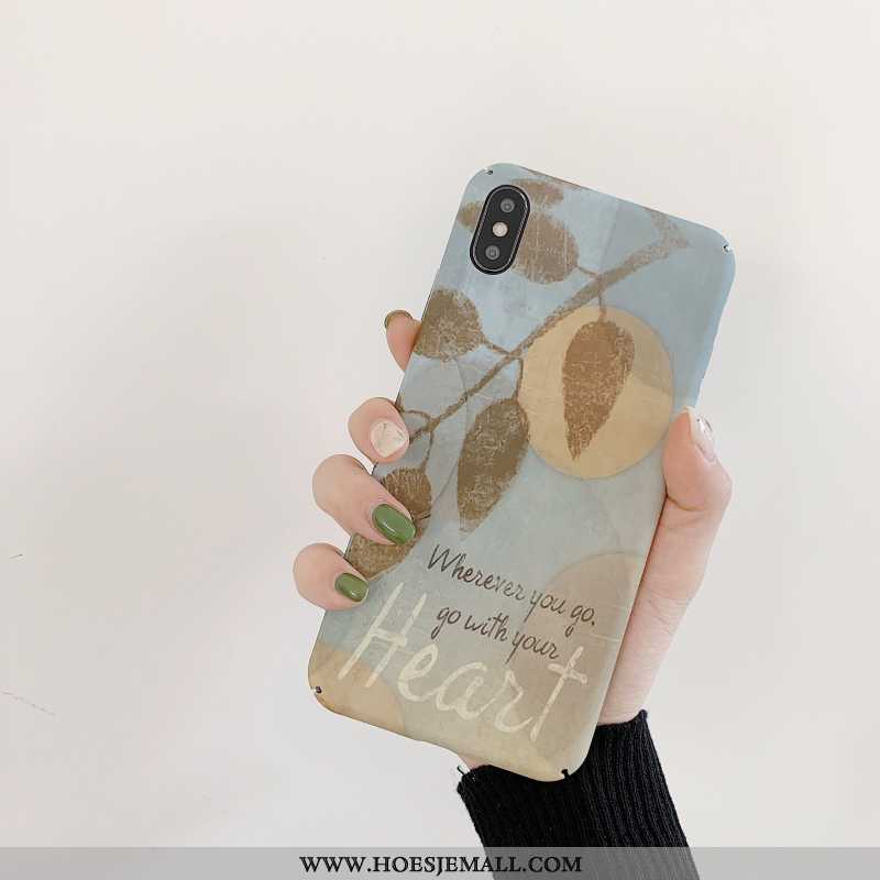 Hoesje iPhone X Persoonlijk Scheppend Wind Schrobben Vintage Mobiele Telefoon Blauwe