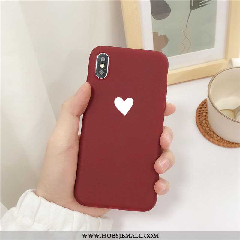 Hoesje iPhone X Zacht Siliconen Mini Hoes Rood Lovers