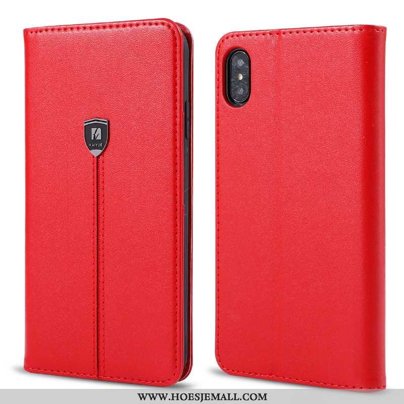 Hoes iPhone X Zacht Bescherming Anti-fall Leren Hoesje Rood Mobiele Telefoon Bedrijf