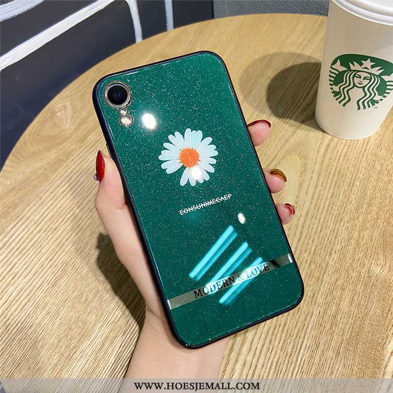 Hoesje iPhone Xr Siliconen Trend Super Hoes Zwart All Inclusive Bloemen Zwarte