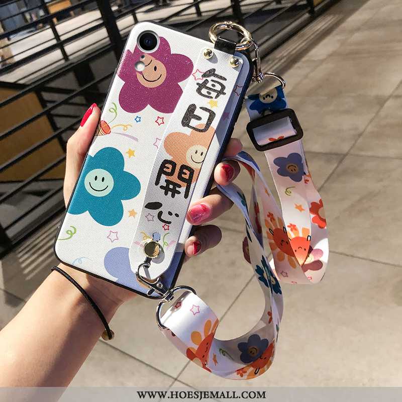 Hoesje iPhone Xr Hanger Purper Mini Zonnebloem Vers Eenvoudige Hart