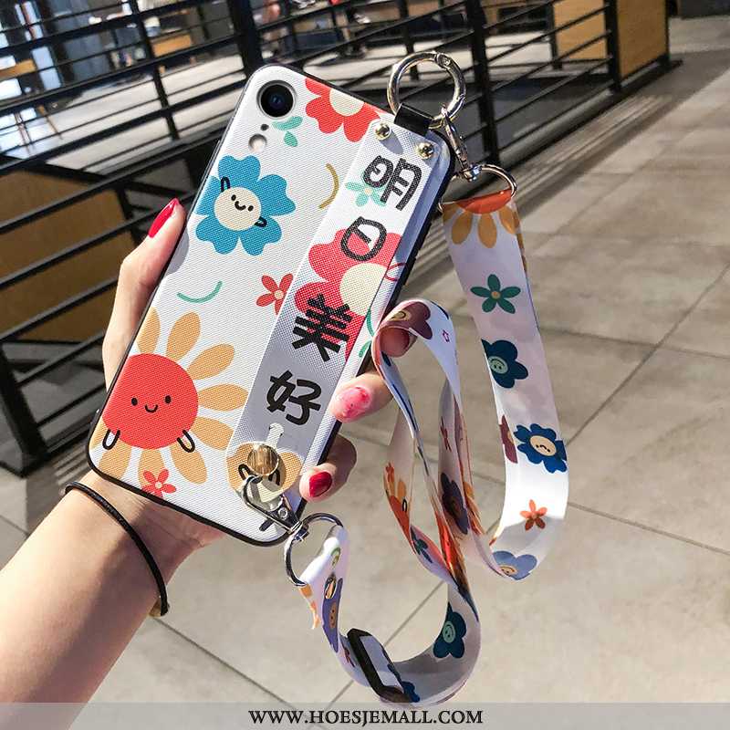 Hoesje iPhone Xr Hanger Purper Mini Zonnebloem Vers Eenvoudige Hart