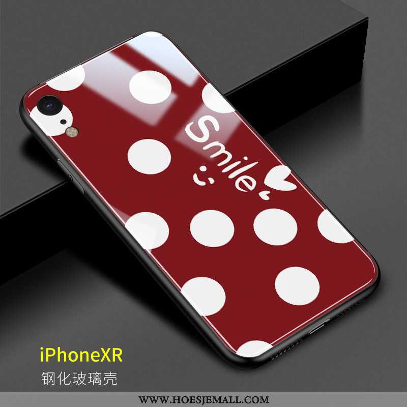 Hoesje iPhone Xr Trend Glas Hard Rood Lovers Wijnrood