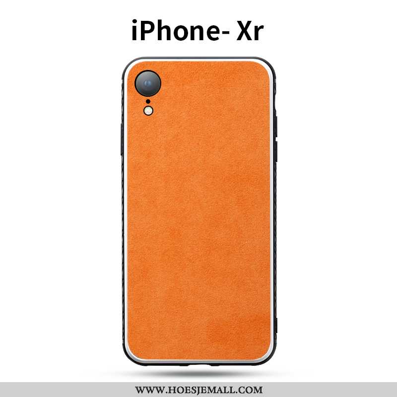 Hoes iPhone Xr Siliconen Leren Hoesje Patroon Rood All Inclusive Suede