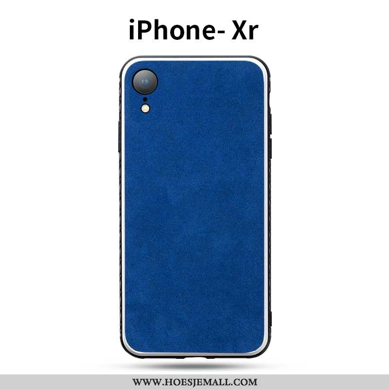 Hoes iPhone Xr Siliconen Leren Hoesje Patroon Rood All Inclusive Suede