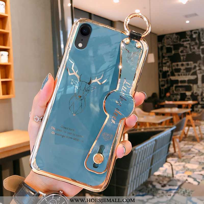 Hoes iPhone Xr Trend Zacht Siliconen Anti-fall Donkergroen Mobiele Telefoon Hoesje Rood